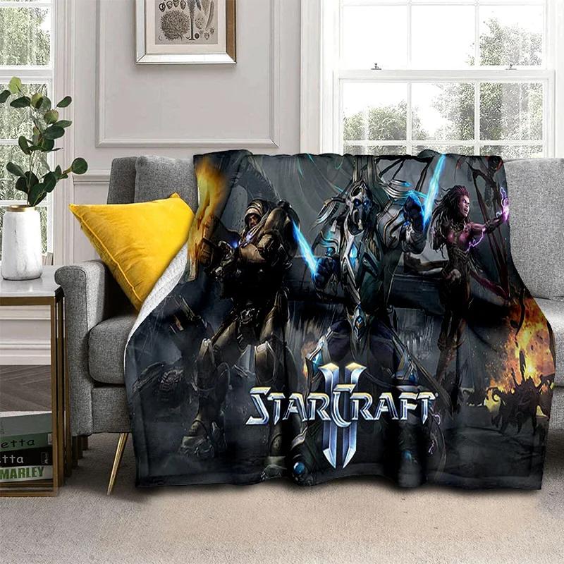 3D Retro Game StarCraft Gamer Blanket,Soft Throw Blanket for Home Bedroom Bed Sofa Picnic Travel Office Rest Cover Blanket Kids