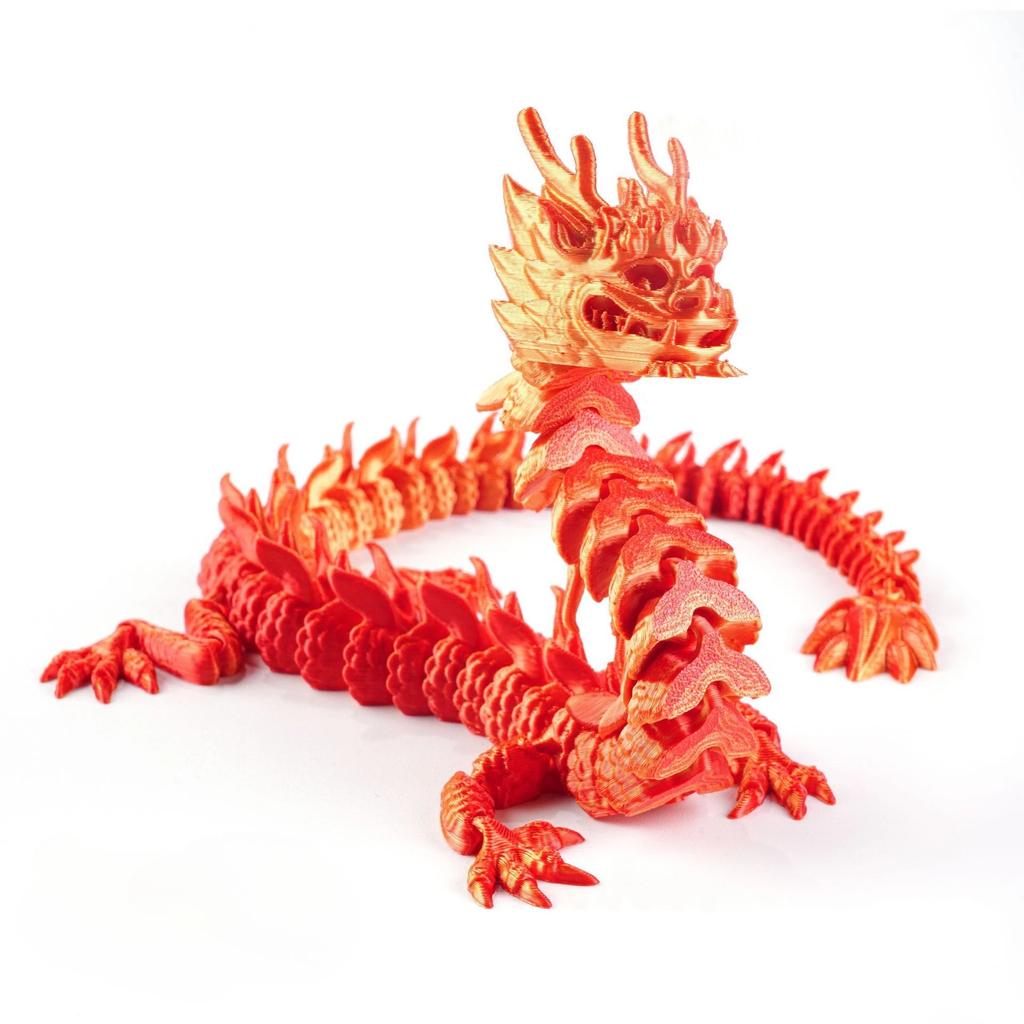 3D Printed Dragon Rotatable Articulated Dragons Western Style Crystal Dragon Home Office Desktop CraftS Ornament Creative Gifts