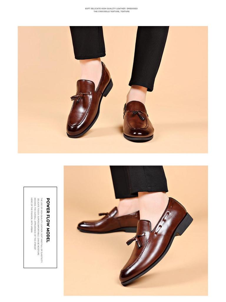 Neue Herren-Slipper aus echtem Rindsleder mit Quasten, vielseitige formelle und lässige Schuhe