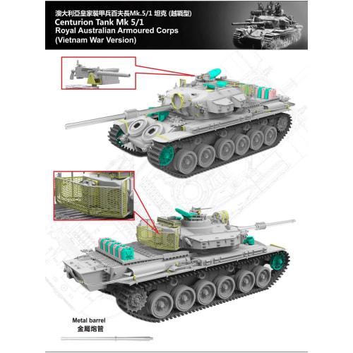Vespid Model 1/72 Australian Army Centurion Mk.5/1 Vietnam War Version Deluxe Plastic Model Kit VPM720007S