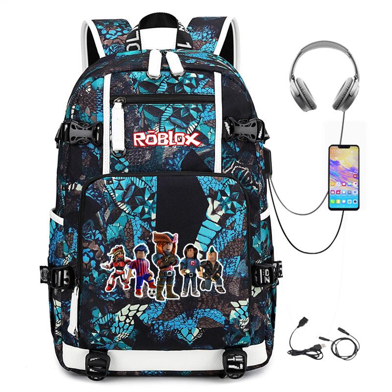 Cartoon Game Merchandise With Usb Hiking Bag College Students Outdoor Travel Large Capacity Backpack Bag