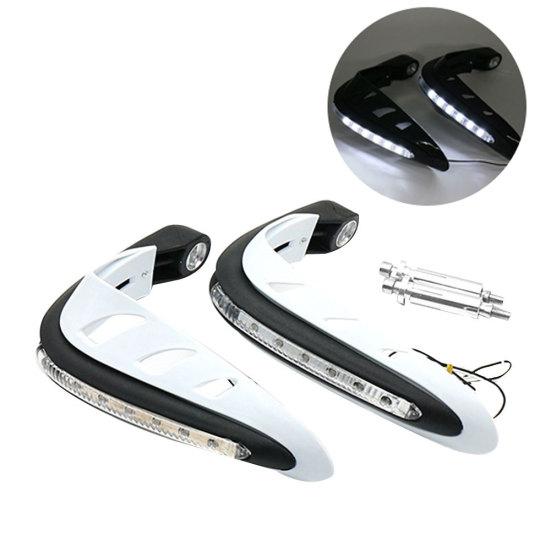 2ks Chránič rukou na řidítka motocyklu s bezpečnostním LED světlem