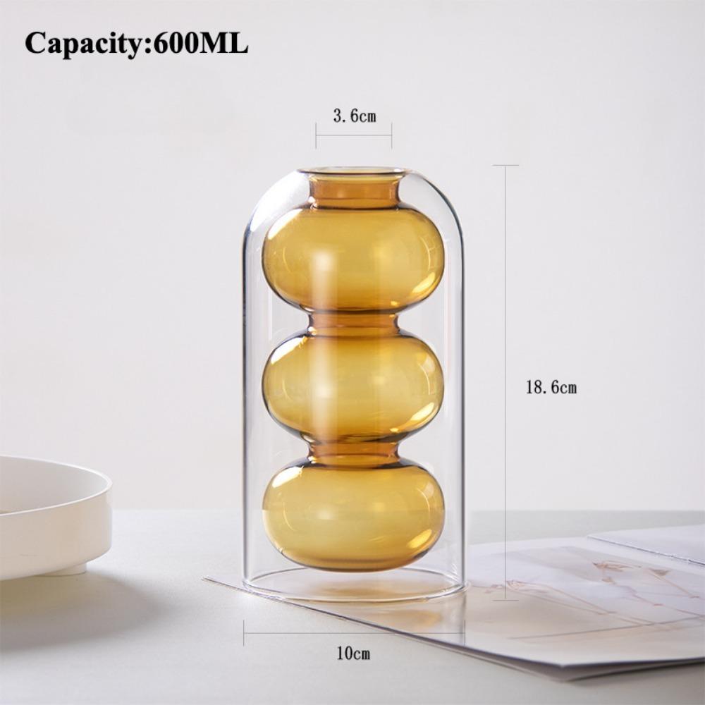 Modern Simple Glass Vase Home Decoration Accessories Hydroponic Vases for Flowers Terrarium Transparent Home Decorative