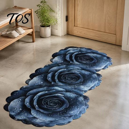 Anti-slip Mats for Bathroom Flowers Rug, Diatomaceous Earth Bath Mat, Super Absorbent Non-slip Water Bedside Rugs Floral Rose Sunflower Mat