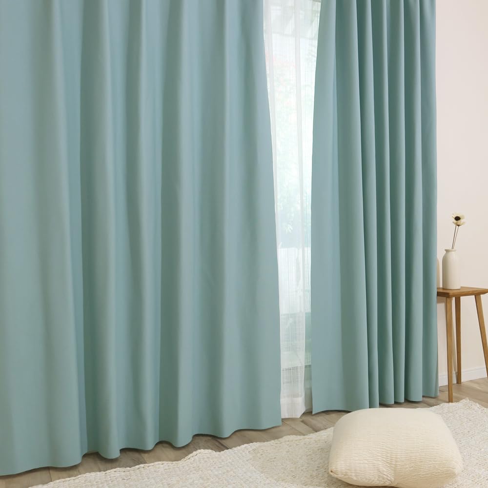 

Комплект из 2 штор 3 класса 35015BL шириной 100 см x 80 см и Популярные и Многофункциональные [Размер 144] Светонепроницаемые, Сделанные в Японии Огнестойкие шторы, [Трико] синий