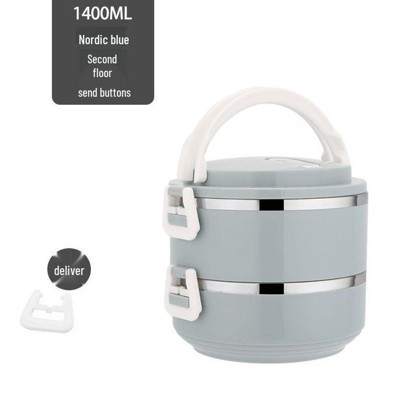 Verbesserte Niedliche Mehrschichtige Lunchbox mit Wärmeisolierung - Große Kapazität Edelstahl Bento mit Tasche, Deckel und Geschirr.