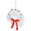 Ghost Wreath Repeated Use Decorative Glowing Ghost Wreath Decor with Cute Bow for Home Party