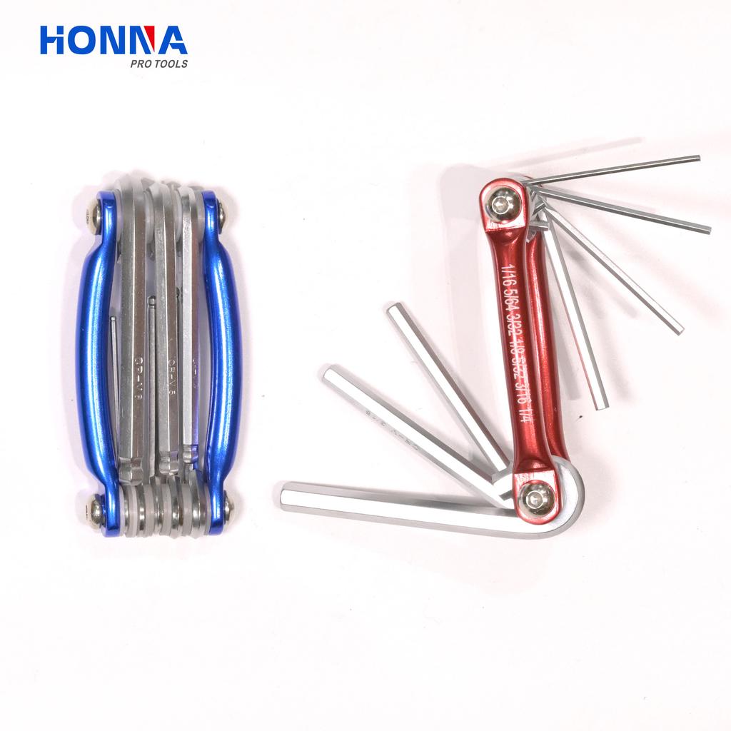 Min Factory Sale Industrial Grade Aluminium Alloy Foldable Allen Wrench Hex Key Set Home Bicycle Repair Tool Torx Tip Made Steel