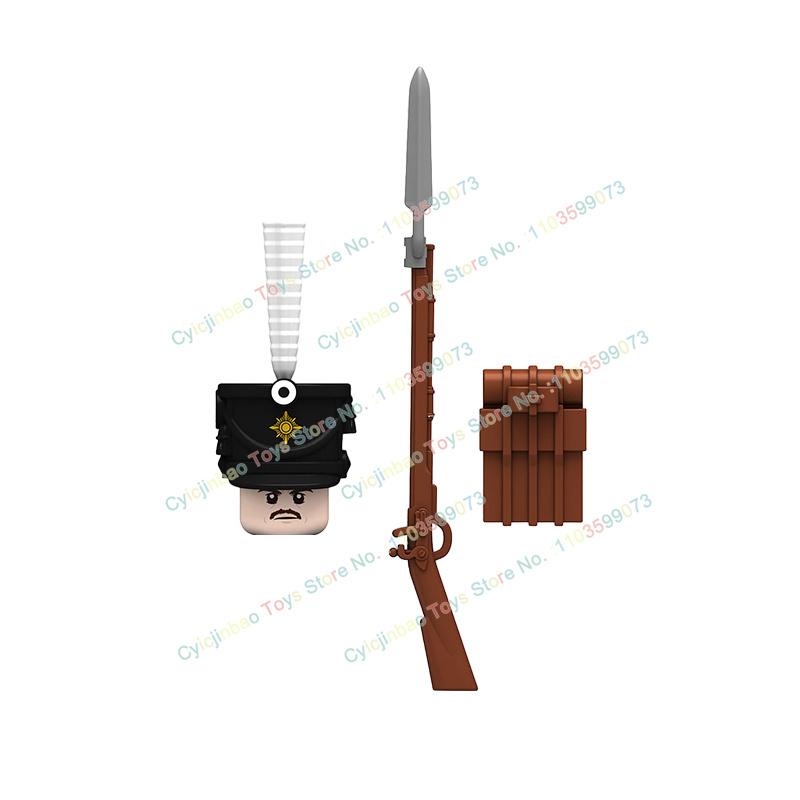 Napoleonische Kriege Britische Französische Füsiliere Dragoner Bausteine Actionfiguren Zubehör Kopf Waffe Kinderspielzeug N001-048