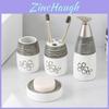 Ceramic Bathroom 4piece Set With Flower Design For Home Decor And Gift