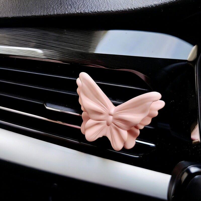 Car Air Freshener with Floral and Butterfly Design, Vintage High-End Style, Vent Decoration, Popular Aroma Diffuser Stone, Car Perfume