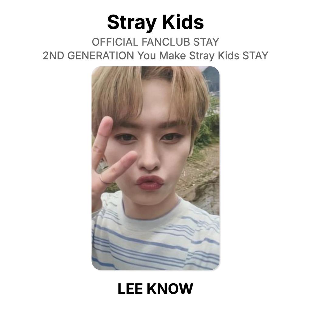 Stray Kids OFFICIAL FANCLUB STAY 2ND GENERATION You Make Stray Kids STAY Official Photocard
