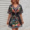 Short Sleeve Plus Size Vintage Floral New In Dresses for Women Casual Loose Mini Summer Dress