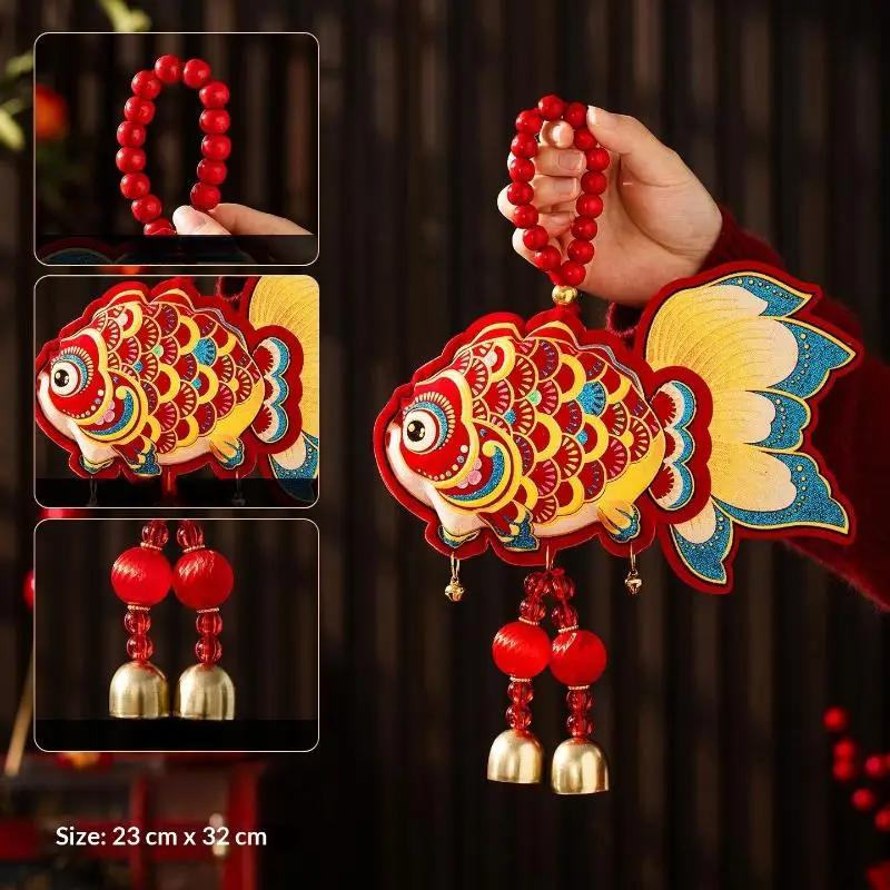 2026 New Year Decoration DIY Accessories 1Pcs Horse Year Door Pendant Chinese Spring Festival Lion Dance Hanging Ornament