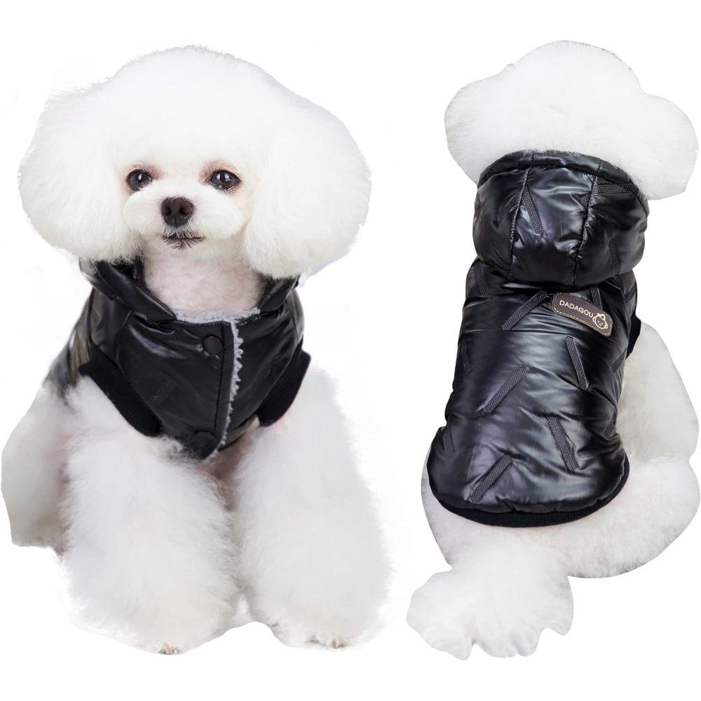 Hundezubehör, Haustier-Overalls, Haustier-Jacke für kaltes Wetter, einfarbig, Haustier-Hunde-Fleece-Kapuzenmantel, wasserdicht, winddicht
