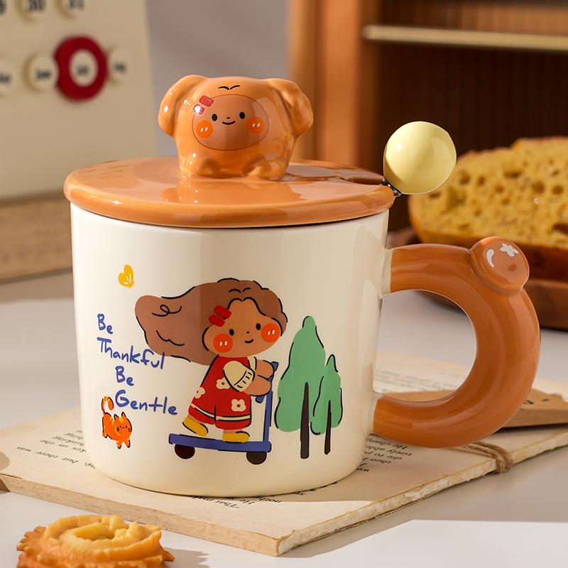 Ceramic Cup Cover with High Value Home Office Couple Water Cup Gift Box Creative Souvenir Gift Mug