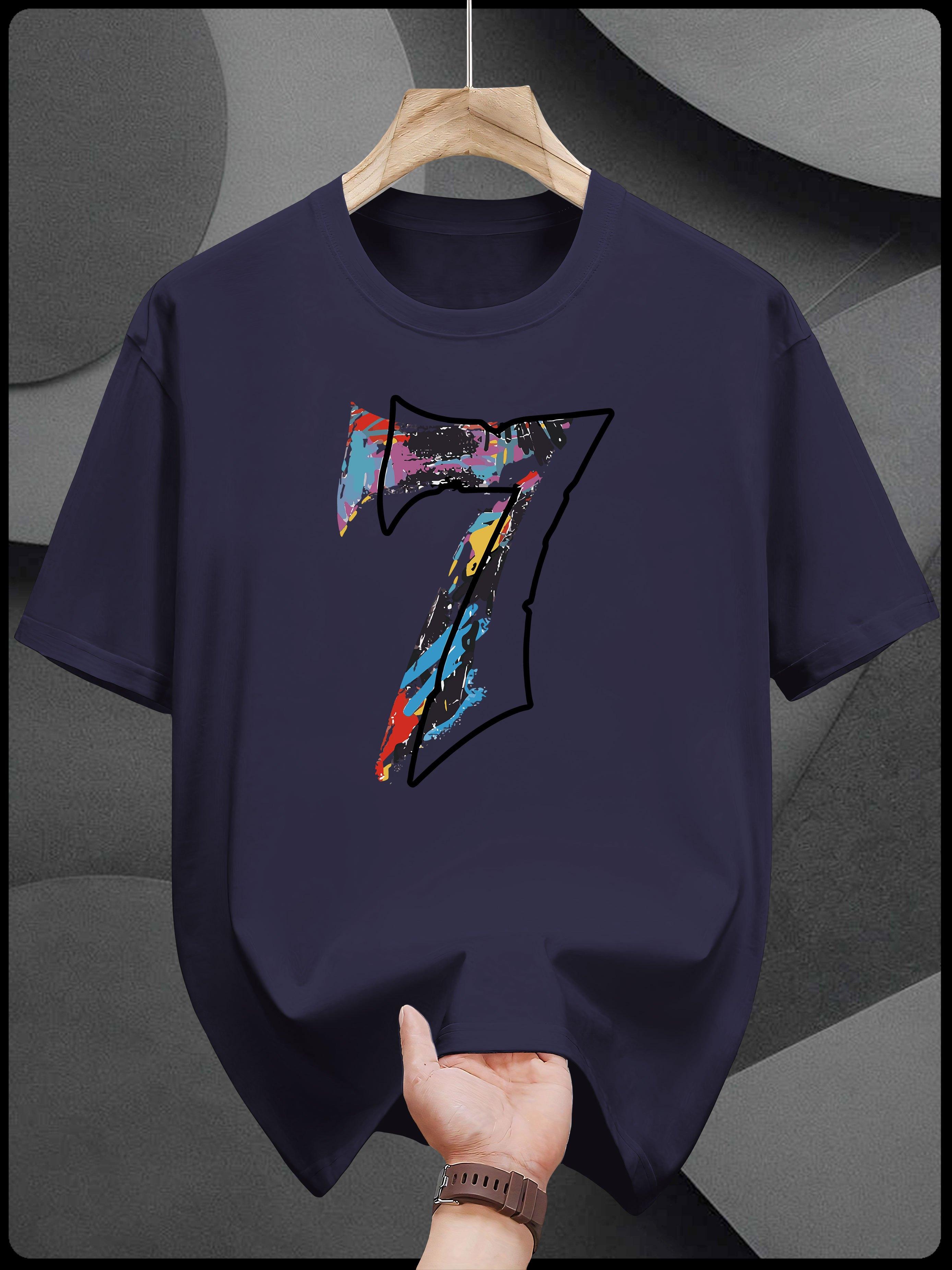 Graphic Print T-shirt - Bold 7 Graffiti Art Short Sleeve Tee L
