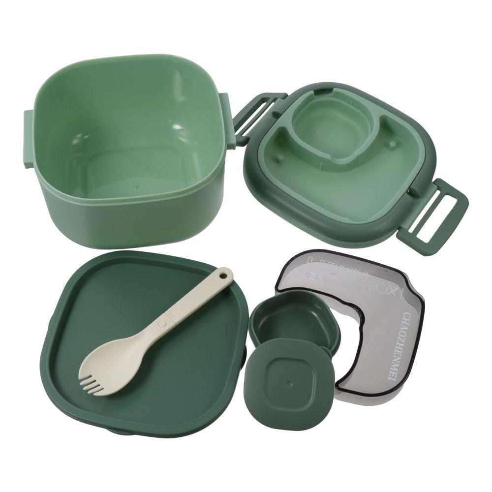 Plastic Bento Box Blue/Green/Pink/White Portable Lunch Box Lunch Box with Cutlery  Office Worker