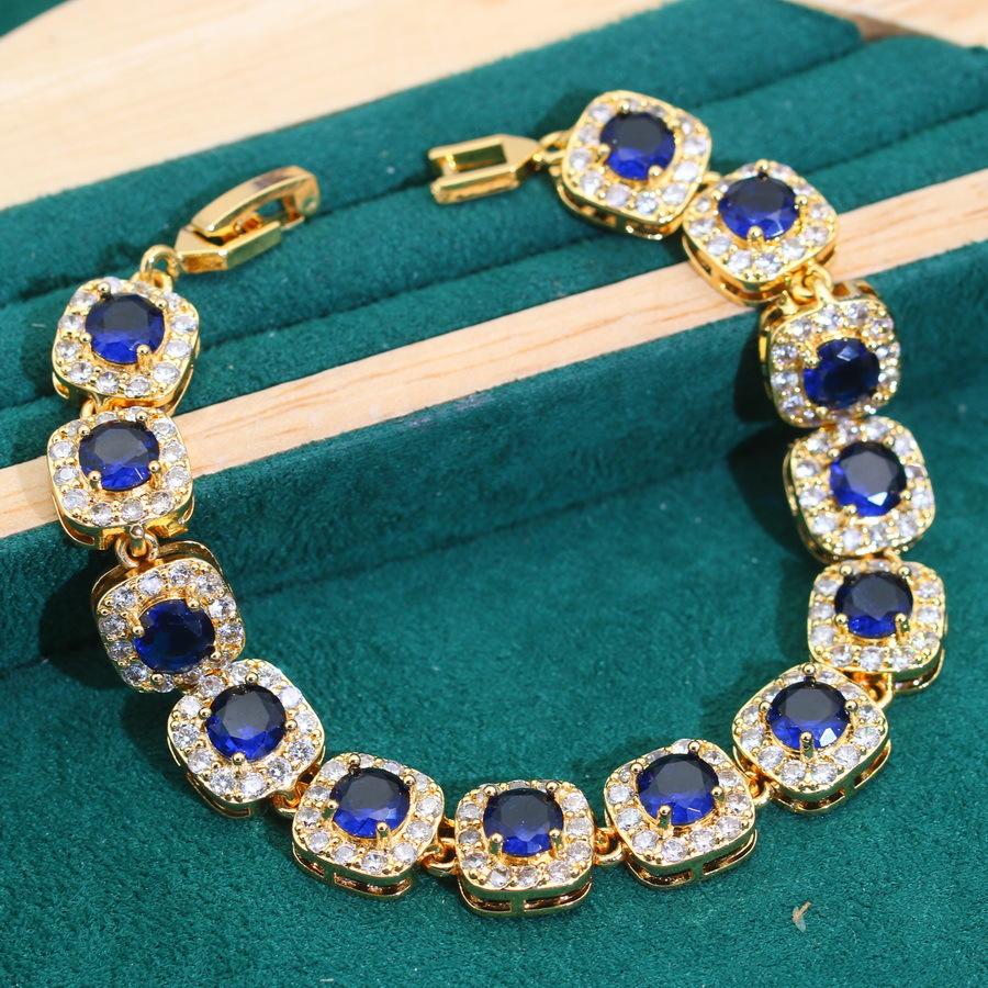 European and N New Jewelry Set Atmosphere Full of Diamond Lady Set Jewelry Earrings Ring Gold