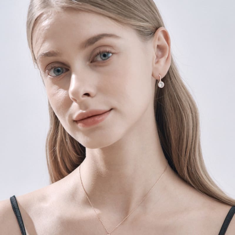 ELLE Jewelry 14K Circle Cubic Drop Earrings (Gold Plated) ELGPEE504