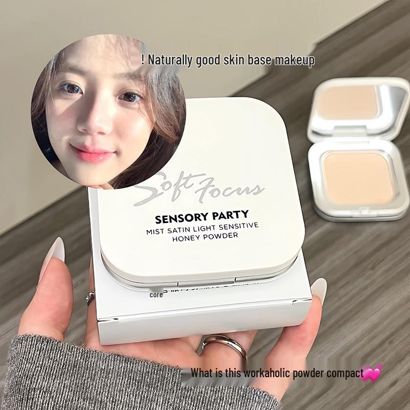 Sensory Party Mist Satin Pressed Powder Concealer - Waterproof, Sweatproof, Non-Cakey, Wet/Dry Use Setting Powder 1064.