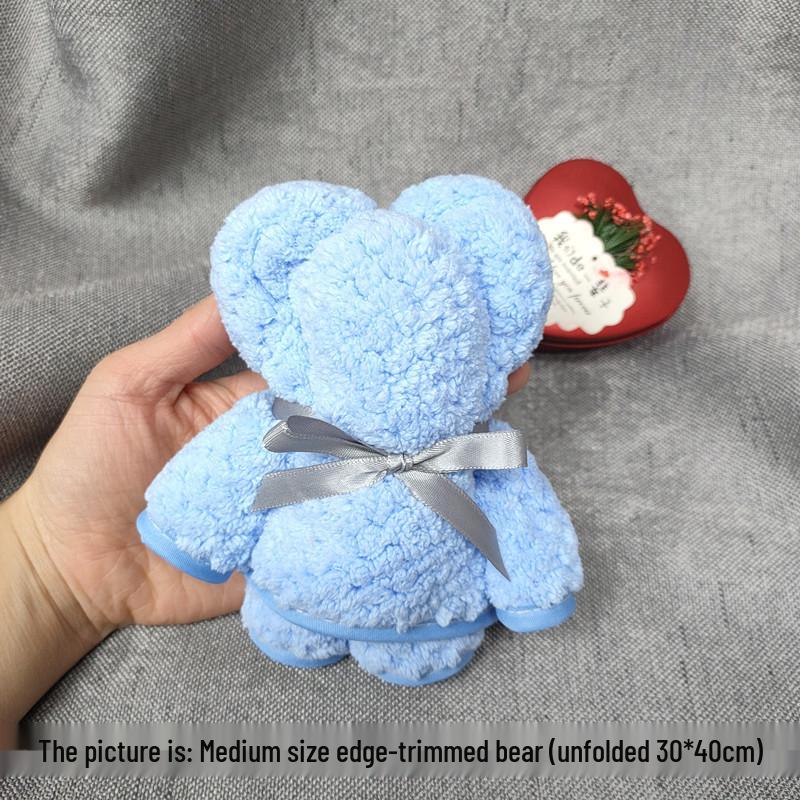 

Bear-Shaped Coral Fleece Souvenir Gift - Pineapple Plaid, 30x40, Cute Wedding Celebration Supplies Small 30*30 cm Lace Bear Towel