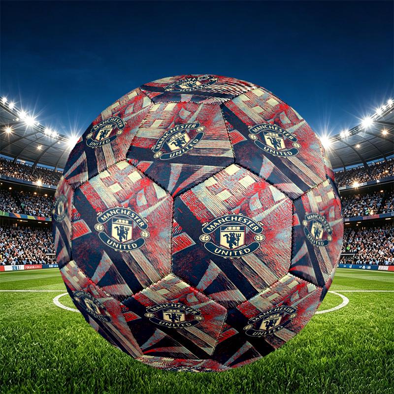 Manchester United F.C Print Size 5 Soccer Ball, PU Wear Resistant Football for Match Training and Daily Practice, Birthday Gift for Soccer Fans