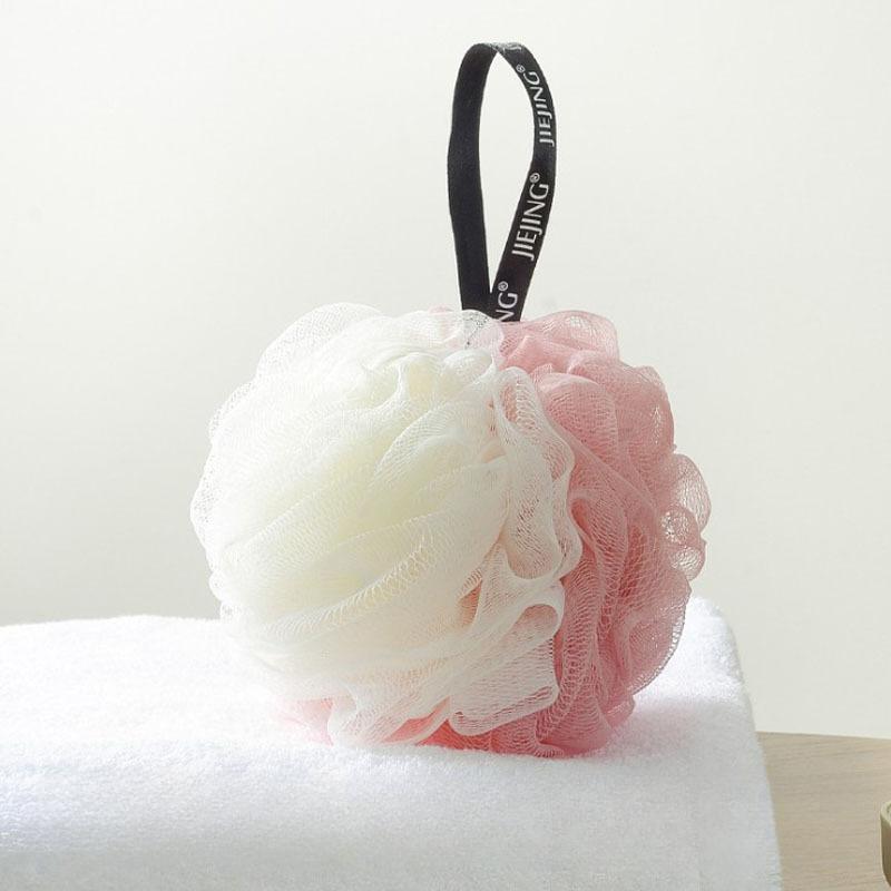 3 PCS Large Bi-Colour Shower Balls Colourful PE Soft Frosted Bubble Bath Flower
