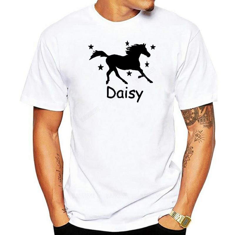

Cotton top Personalised Horses TShirt with your own name Tops T Shirts Age 314 NEW man summer short sleeve brand teeshirt S