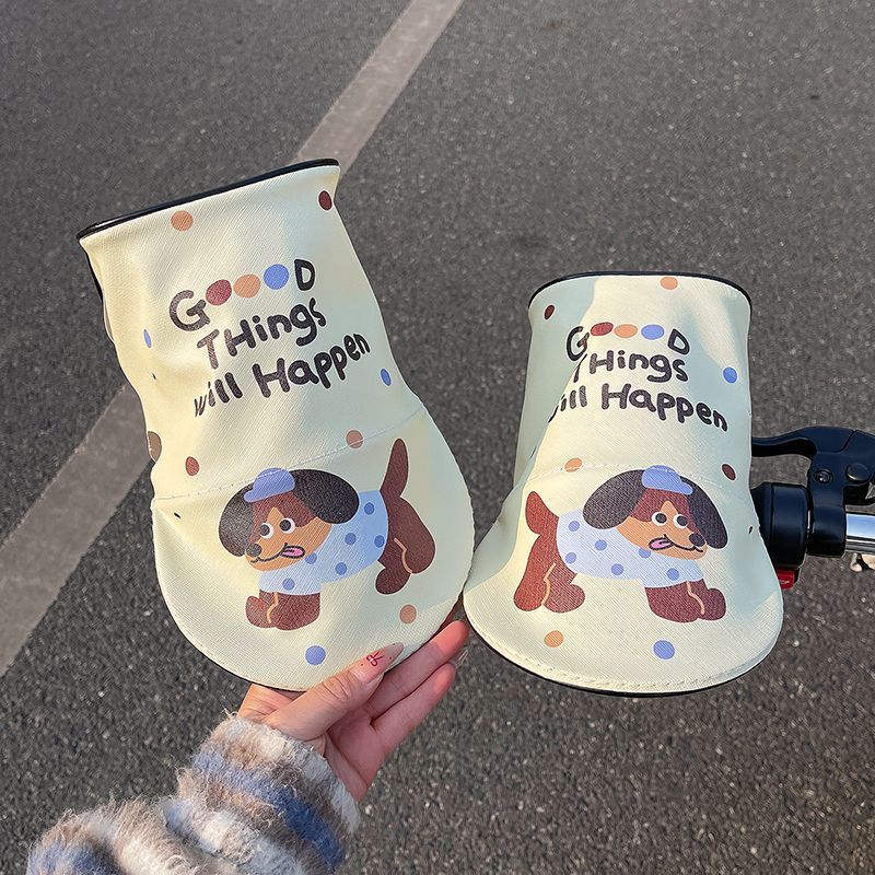Cute 3D Sunshade Cover Breathable Handlebar Gloves UV Protection Summer Electric Vehicle Sunscreen Motorcycle Gloves