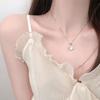 Fairy Women Clavicle Chain Elegant White Chalcedony Pendant Necklace for Teen Girls Women Daily Outfits