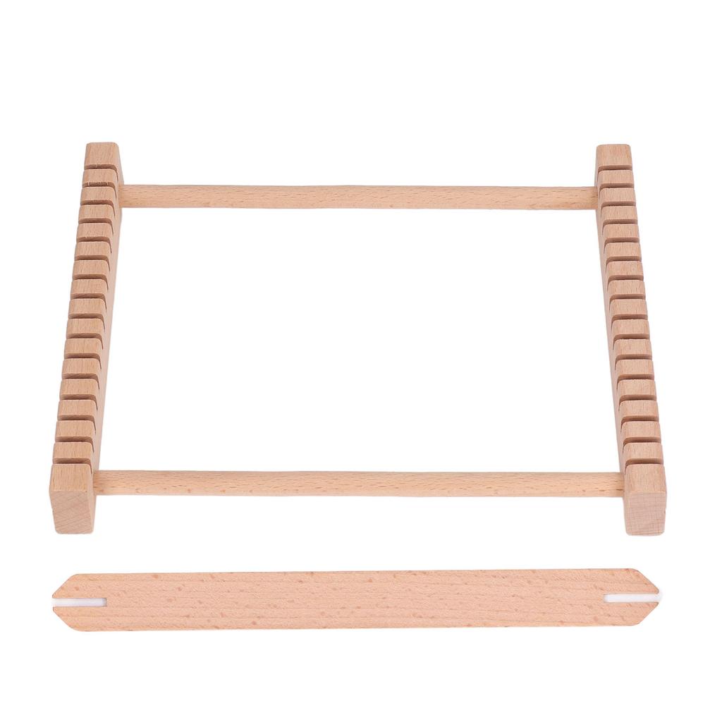 SKC Webstuhl DIY Holzwebmaschine Wandteppich Strickwerkzeug Kinder Anfänger Buchenholz Spielzeug Wollspinnmaschine