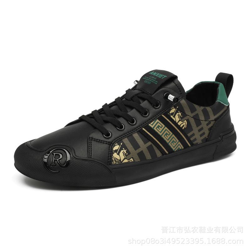 Men's Xiaobai fashion trendy flat-bottomed lace-free trendy shoes sports and leisure board shoes