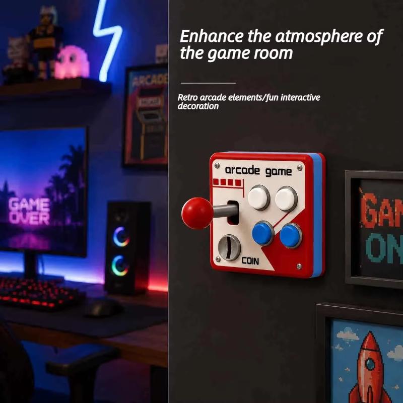 3D Creative Retro Game Joystick Light Switch Socket Panel Decor Fun Novelty Home Wall Ornament Gift for Kids Teens