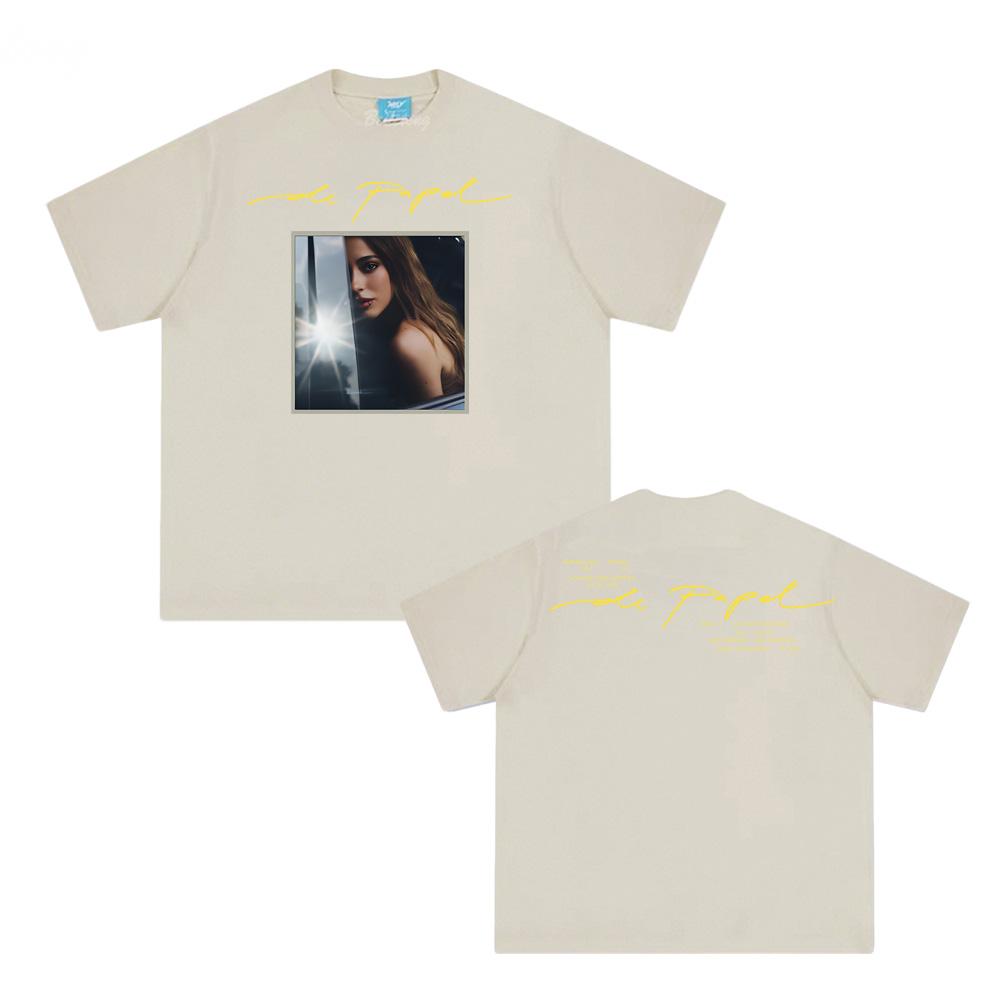 

TINI -De Papel 2025new T Shirt Summer Hip Hop Tee-shirt Sleeve Korean Style 100%Cotton Singer s Same Style Female/Male Tops XS пісочний