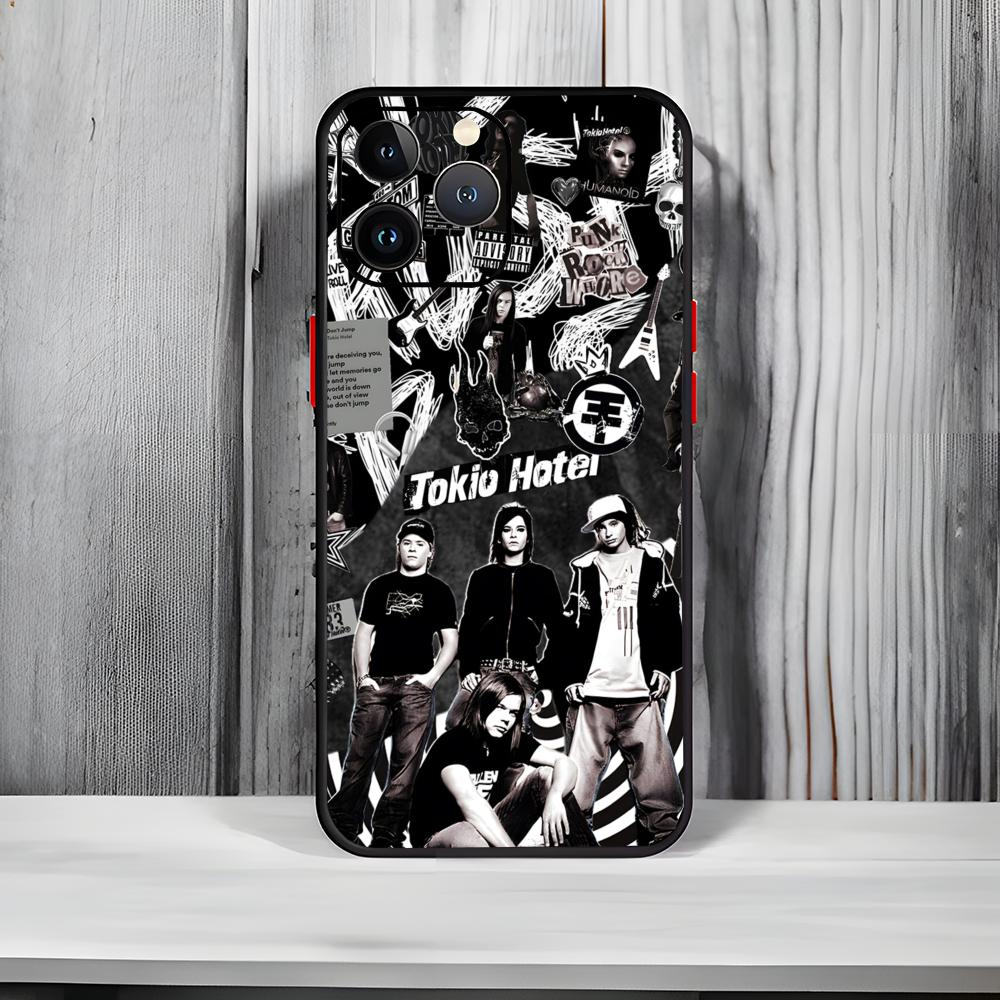 

Emo Rock German Band T-Tokio Hotel Phone Case Black Matte Thin Anti-collision Phone Case For IPhone17 16 15 14 ProMax iphone12pro