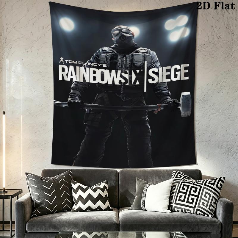 Tom Clancy's Rainbow Six Siege Wall Tapestry Aesthetic Wall Hanging Printed Fabric Blanket Decorative Tapestries for Bedroom Living Room Home Decor