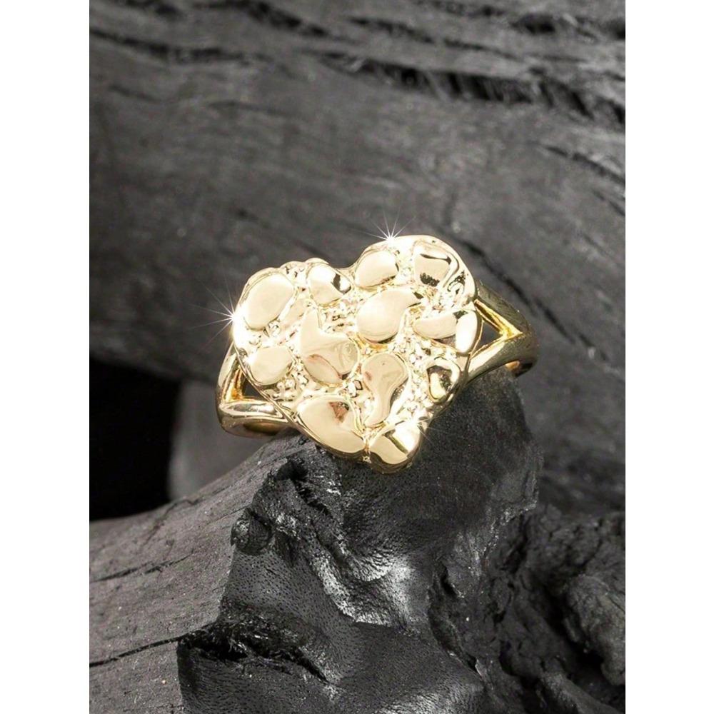 1pc Retro Style Fashion Simple Ring Vintage Bohemian Style Asymmetric Heart Design Fashionable All Match Simple Ring