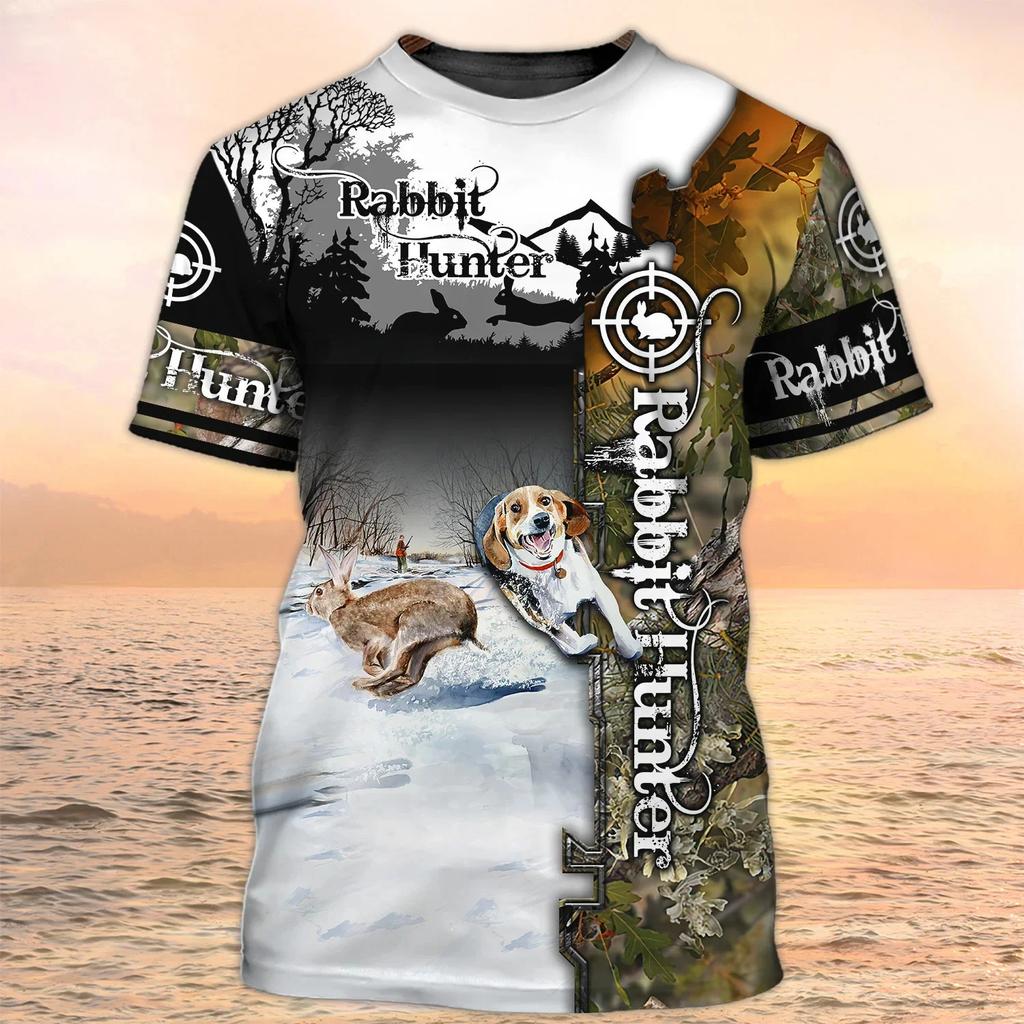 Duck Hunting Dog Pattern Men's T-shirt 3D Animal Print Short Sleeved Top Harajuku Style Comfortable Casual Streetwear