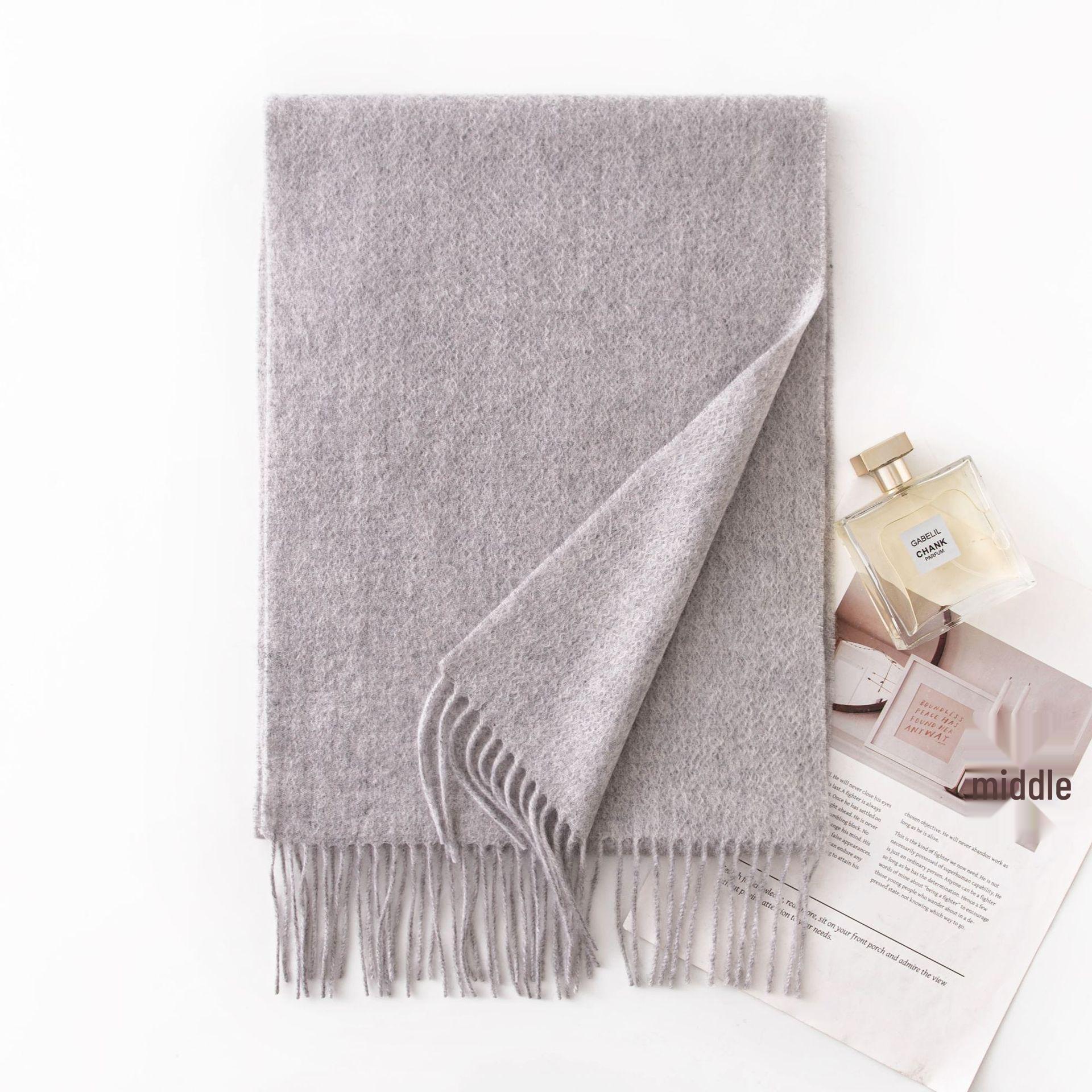 

Женский шарф из 100% кашемира винно-красного цвета - Однотонный, Универсальная шаль, Зимний теплый снуд 30x180 cm