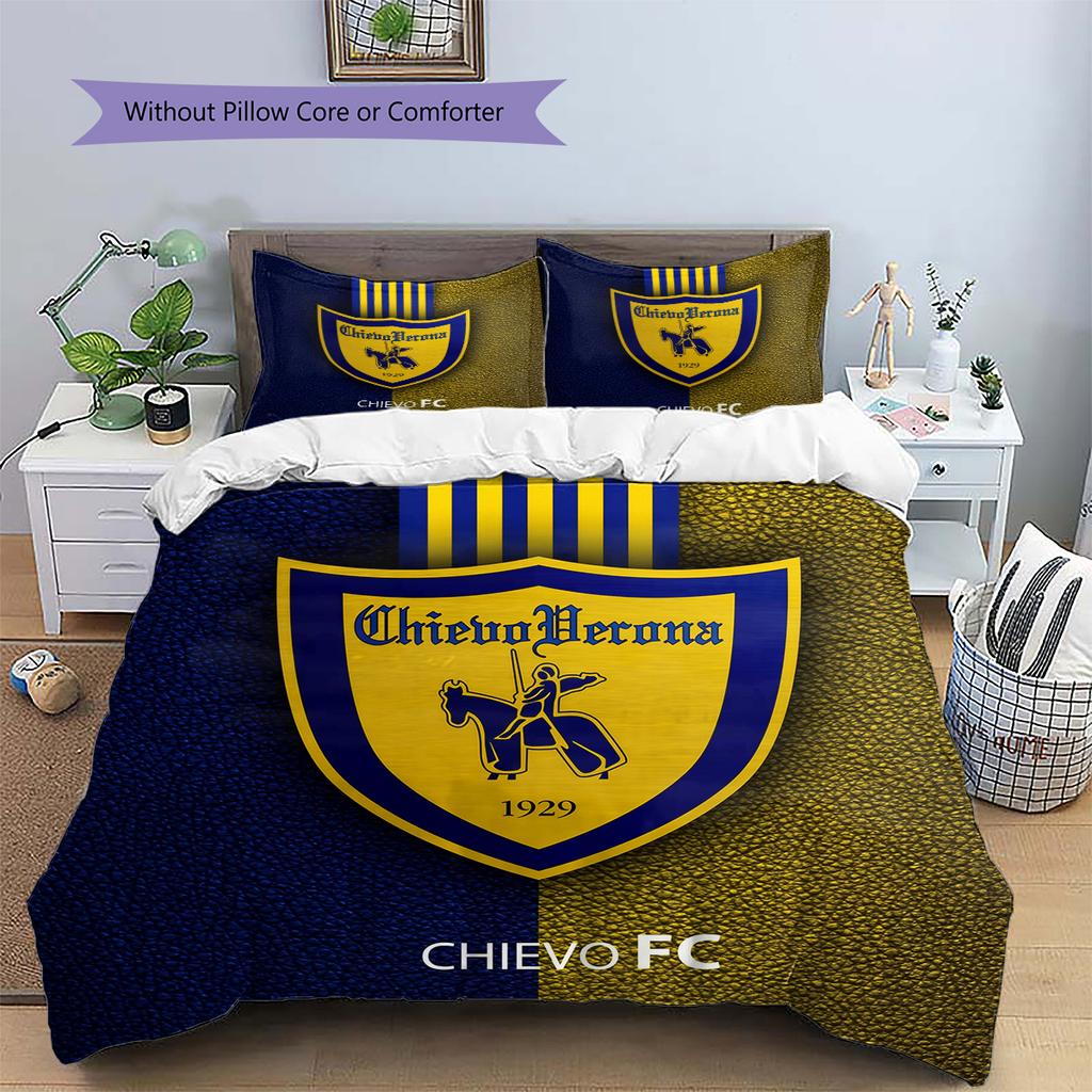 Hellas Verona FC Pattern Bedding Quilt Set Home Decoration Gift (1 * duvet cover + 2 * pillowcase without core)