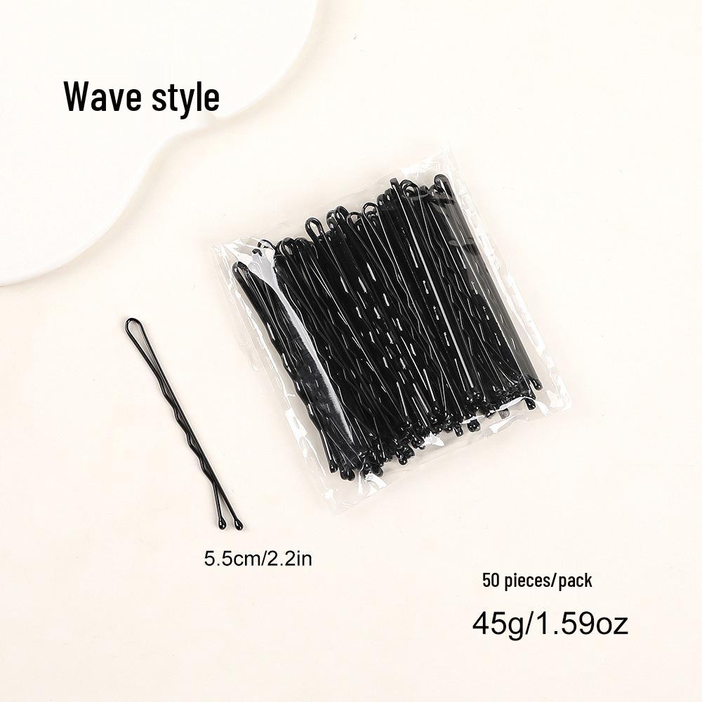 Simple Black U-Shaped Hairpins: Small Steel Clips for Women's Hair