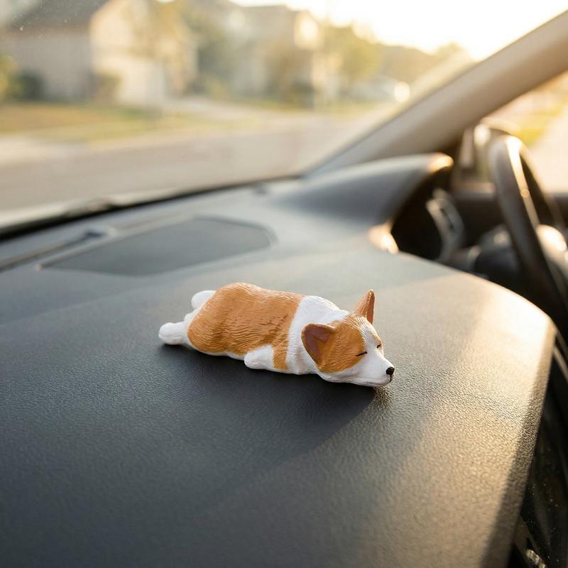 Car Dashboard Dog Toys Accessories Decorate Mini Corgi Resin Doll