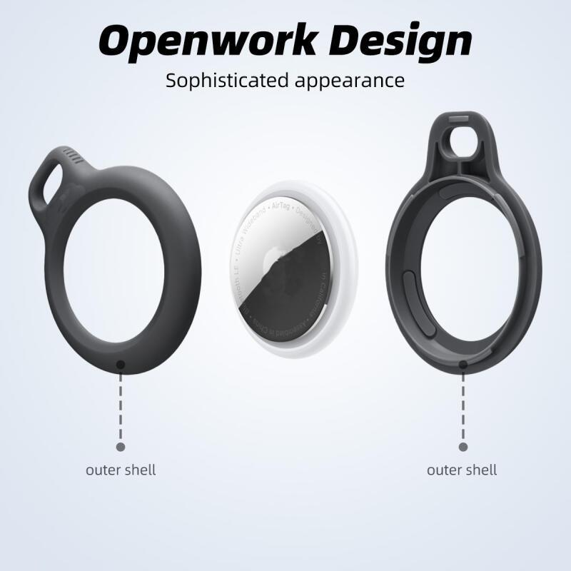 HdoorLink Bezpečný držák s popruhem pro pouzdro na iPhone Airtag Ochranný kryt Nárazník Příslušenství pro lokátor Proti poškrábání Klíčenka Pouzdro na AirTag