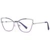 New Personality Sweet Cool Style Ladies Metal Cutout Cat Eye Anti-blue Light Glasses