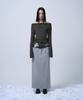 ZIZEMUSEUM Folding Waist Band Maxi Skirt (Melange Gray)