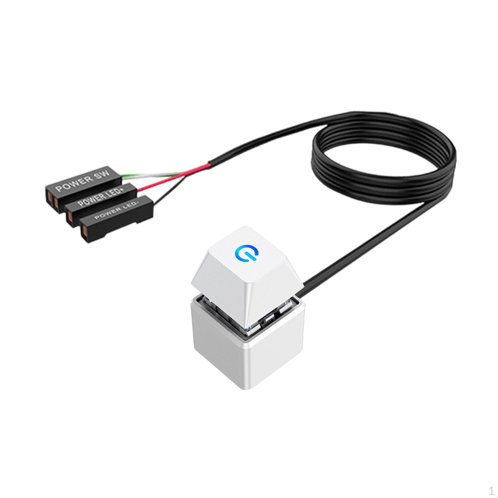 

Button Desktop Computer on/Off Power Switch with 18m And LED Indicator Made of PP Material білий