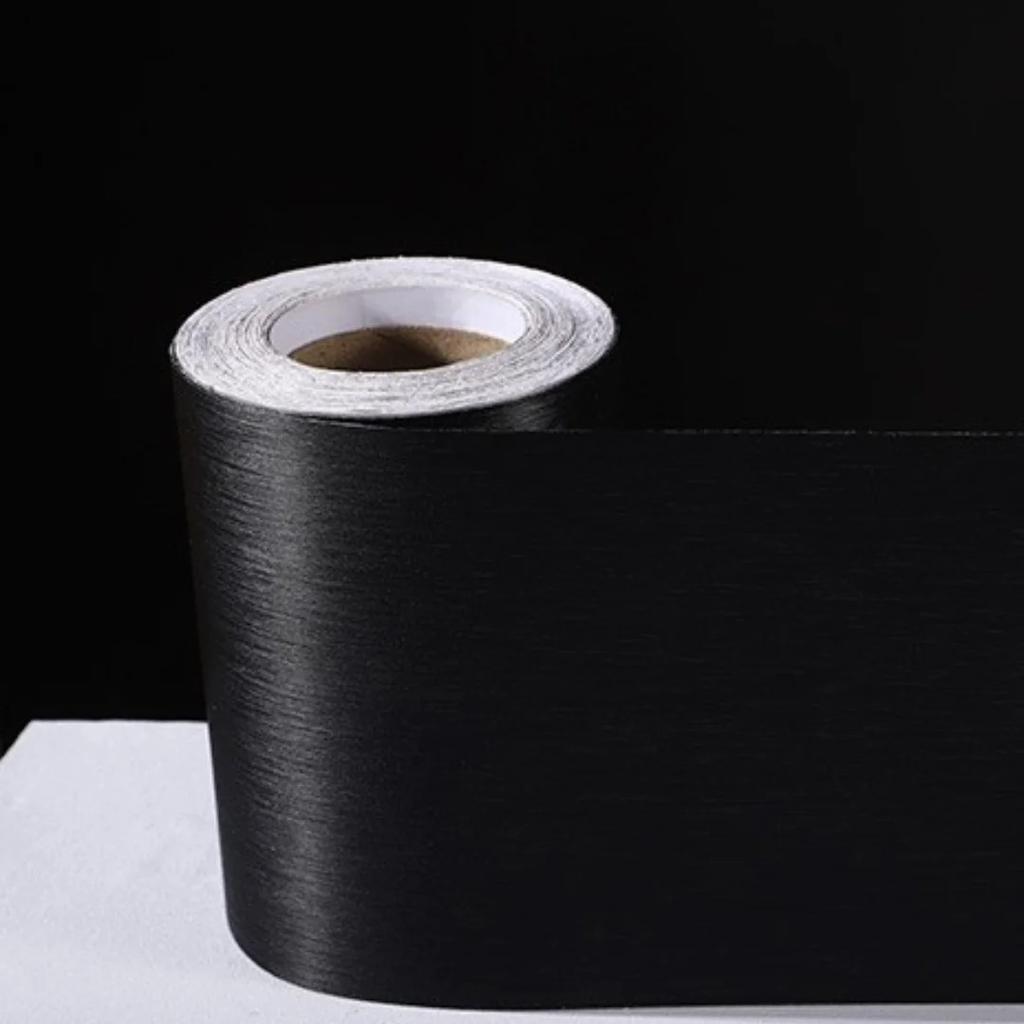 1 szt. 10 cm x 5 m Szczotkowane Naklejki Imitujące Metal Samoprzylepne Listwy Podłogowe Dekoracje Ram Okiennych Ram Drzwiowych Stal Nierdzewna