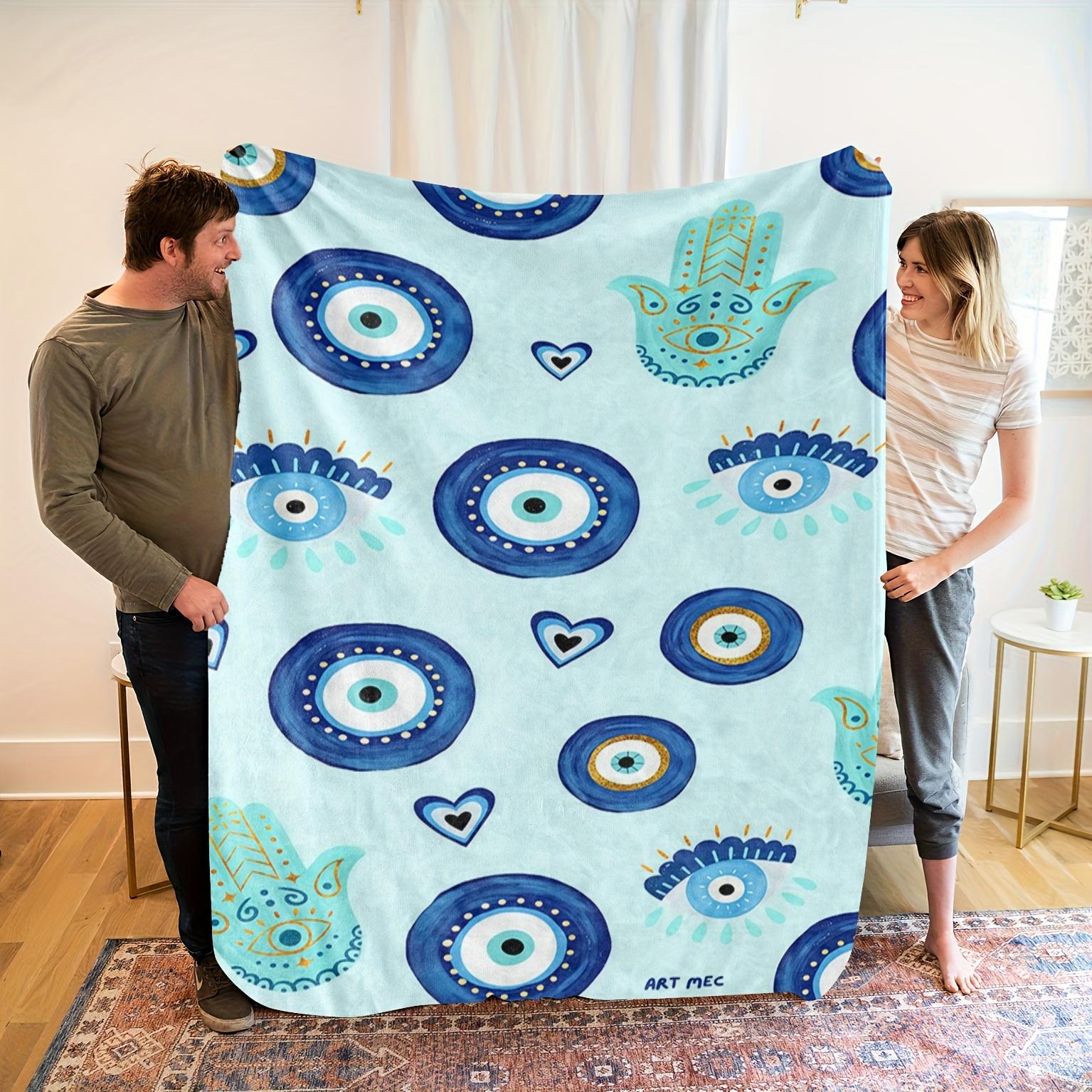 

Cozy Blue Circular Pattern Fleece Blanket - Soft Breathable Polyester, High-Definition Digital Print, All-Season Machine 130x150cm51x59in