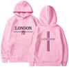 Men's Autumn and Winter Casual Sporty Pullover with the British Flag and the Word "London" Printed, Harajuku Fashionable Hoodie